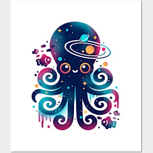 Space octopus galaxy Posters and Art